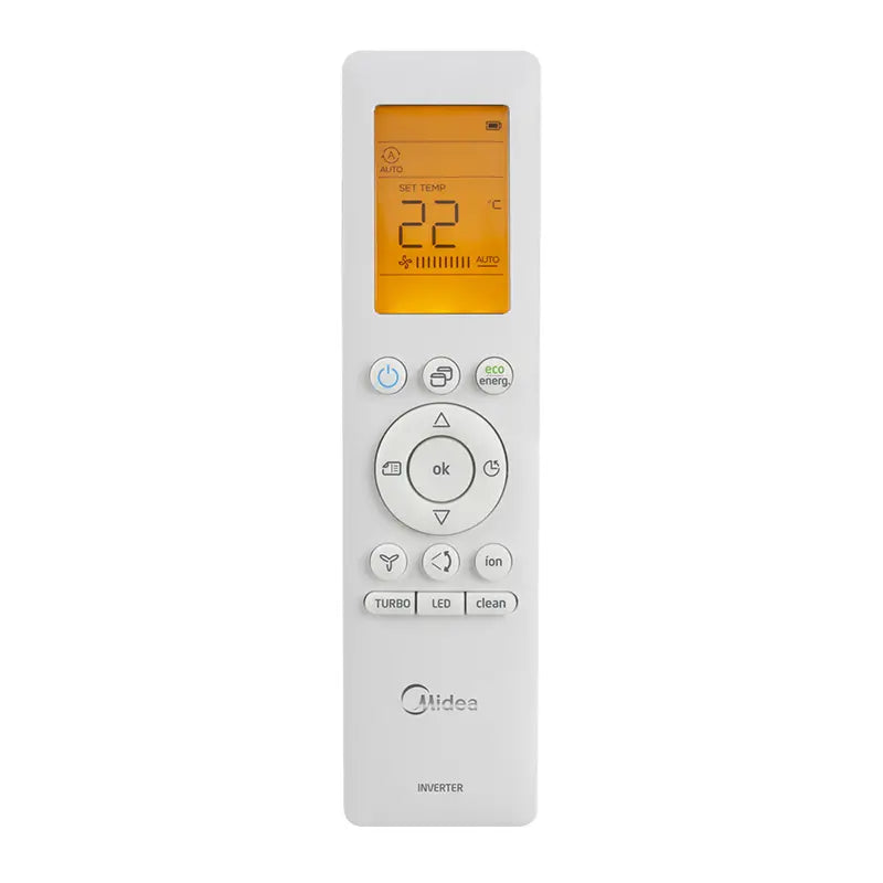 Midea Xtreme Save Black split klíma, fekete dizájnnal, energiatakarékos működéssel, Wi-Fi vezérléssel és fűtésre is alkalmas.